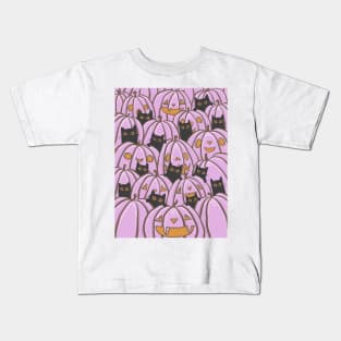 Cats in the Pink Pumpkin Patch! Kids T-Shirt